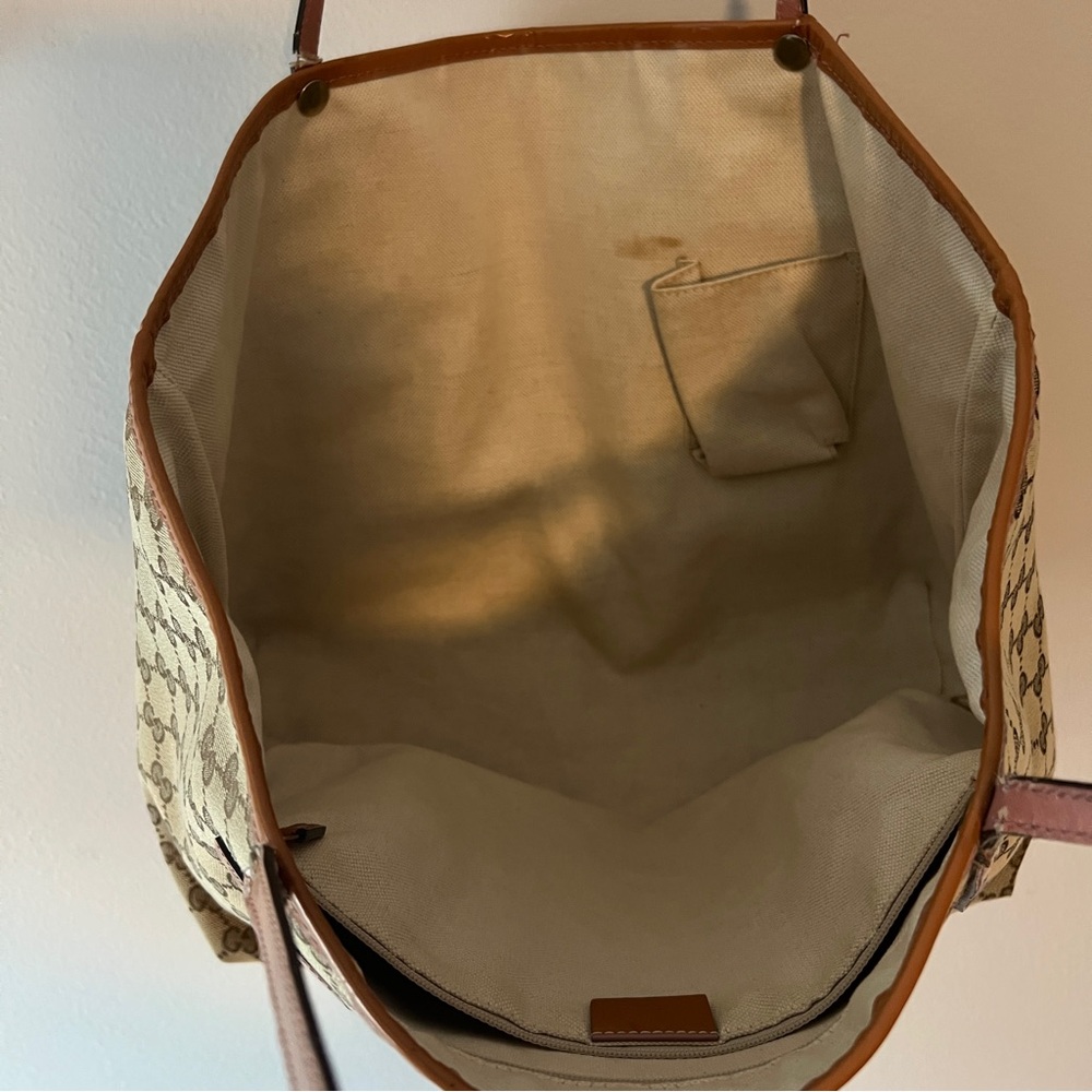 Gucci Jolie Sherry Beige Tan Stripe Tote - Picture 3 of 15